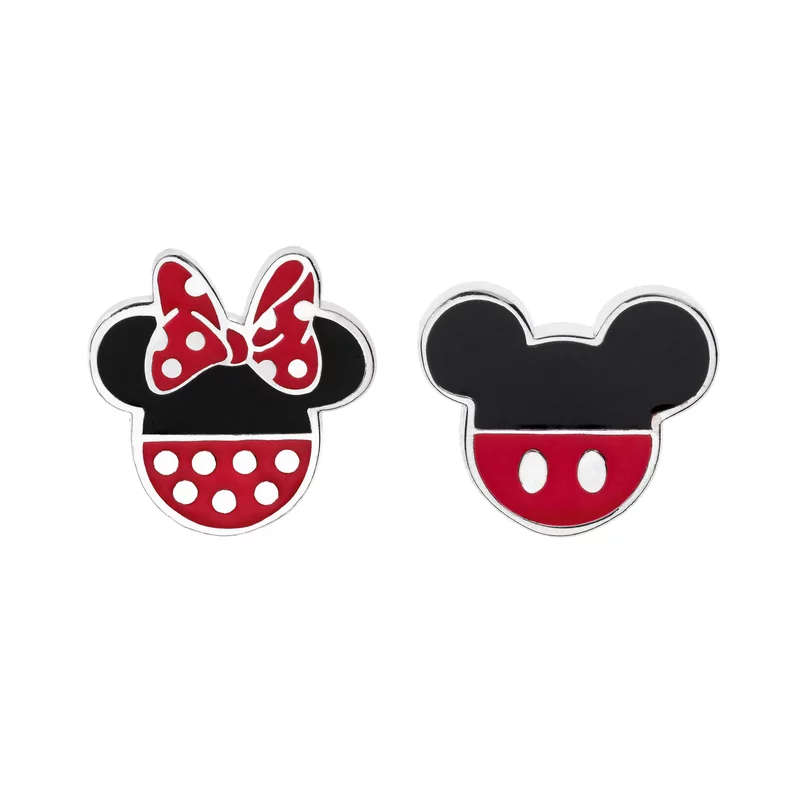 Disney Mickey és Minnie Mouse fülbevaló - Ezüst 925 színes zománccal
