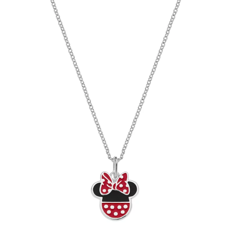 Disney Minnie Mouse nyaklánc - 925 ezüst, színes zománccal