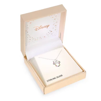 Disney nyaklánc Minnie Mouse medállal - 925 ezüst és színes cirkónia