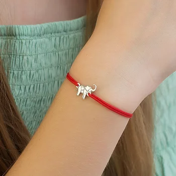 Ezüst Elefánt Karkötő Swarovski kristállyal és állítható zsinórral