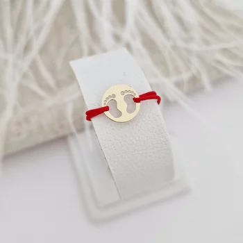 14K Kivágott Talp Karkötő állítható zsinórral