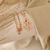 Érzelem Cseppek Nyaklánc - 4 Név - 18K Rozé Aranyozott 925 Sterling Ezüst  Swarovski Kristály - Körkapocs