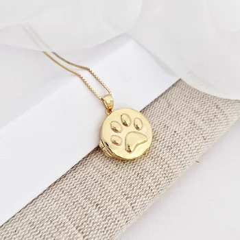 Ezüst Fényképes Mancs Nyaklánc 18k sárga arany bevonattal