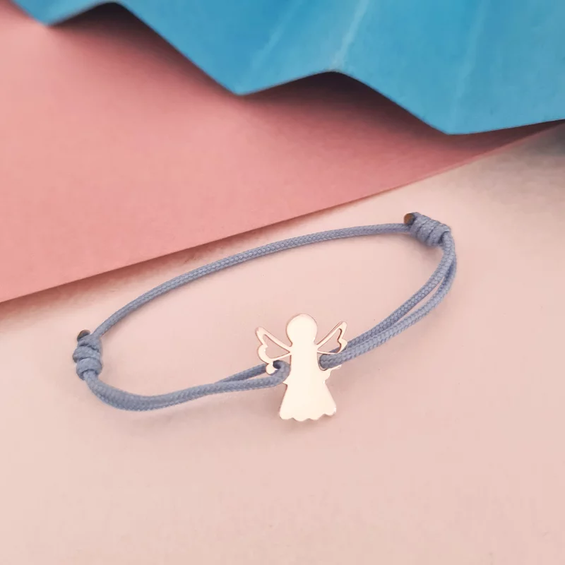 Ezüst Angyal Karkötő állítható zsinórral