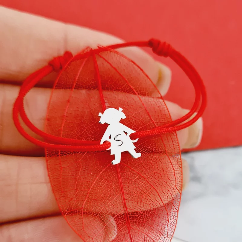 Ezüst Copfos Kislány Karkötő állítható zsinórral