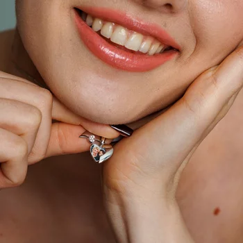 Ezüst Fényképes Szárnyas Szív Nyaklánc