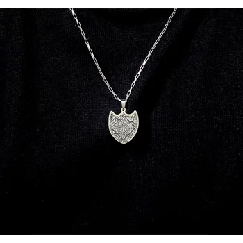 Ezüst Férfi Nyaklánc - Pajzs QR Kóddal