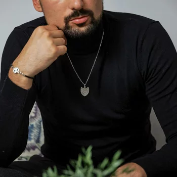 Ezüst Férfi Nyaklánc - Pajzs QR Kóddal