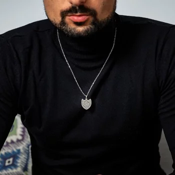 Ezüst Férfi Nyaklánc - Pajzs QR Kóddal