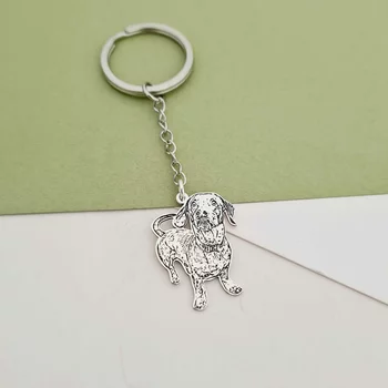 Ezüst Fotogravírozott Kutya Kulcstartó