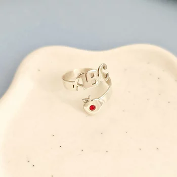 Ezüst Gyűrű Swarovski kristályokkal - Az ábécé ragyogása