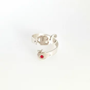 Ezüst Gyűrű Swarovski kristályokkal - Az ábécé ragyogása