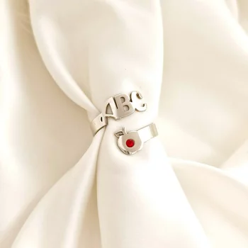 Ezüst Gyűrű Swarovski kristályokkal - Az ábécé ragyogása
