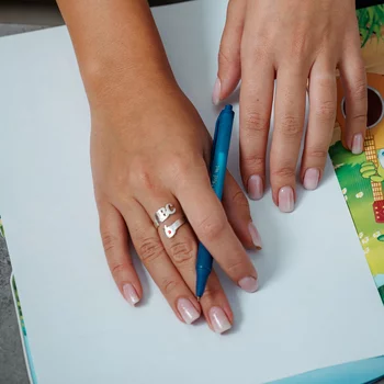 Ezüst Gyűrű Swarovski kristályokkal - Az ábécé ragyogása