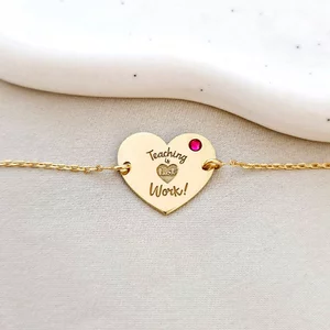 Ezüst Karkötő 18K Sárgaarany bevonattal Lánccal és Swarovski kristállyal - Szívügyünk a tanítás
