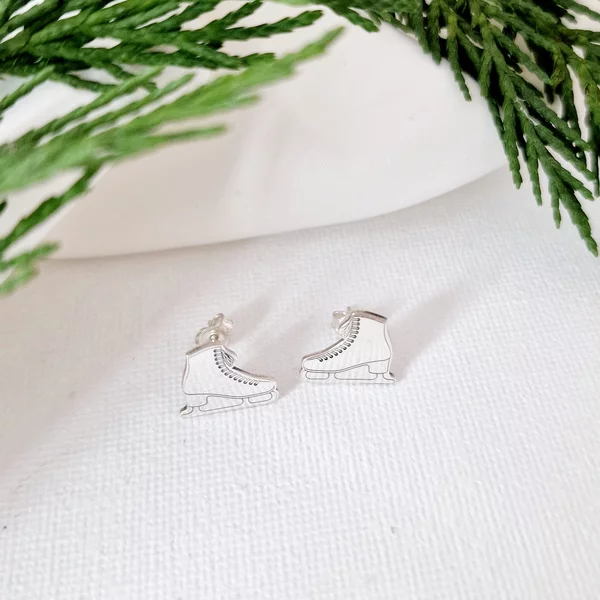Ezüst Korcsolya Fülbevaló