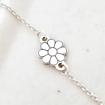 Ezüst  Nyaklánc - Álomszirmok - Kezdőbetüvel és virággal - 925 Sterling Ezüst