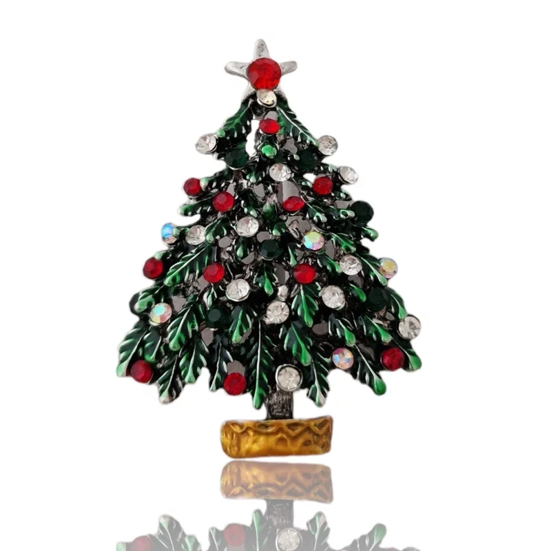 Ezüstözött kitűző - Díszes Karácsonyfa