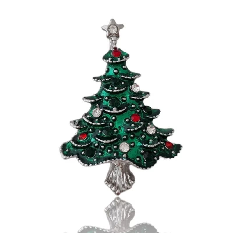 Ezüstözött Tradicionális Karácsonyfa Bross