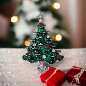 Ezüstözött Tradicionális Karácsonyfa Bross