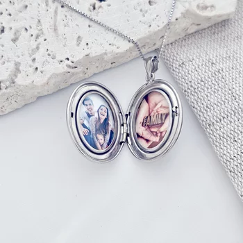 Fényképes Ovális Életfa Nyaklánc - Eternal Tree - Ródiumozott 925 Sterling Ezüst