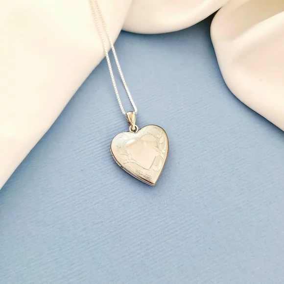 Fényképes Szív Nyaklánc - Love Bouquet - 925 Sterling Ezüst Ródium bevonattal