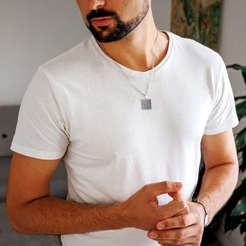 Ezüst Férfi Nyaklánc - Kocka QR Kóddal