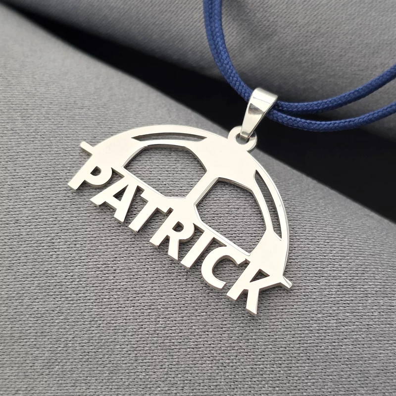 Focilabda Nyaklánc – Személyre Szabott Név – 925 Sterling Ezüst - Állítható Zsinór