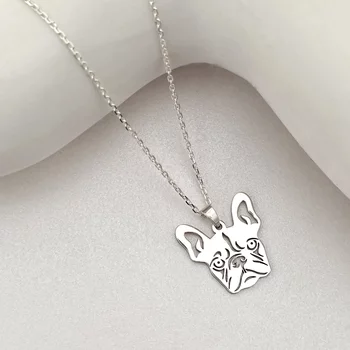 Francia Bulldog Medál Nyaklánc – 18 mm – Forzatina Lánc – 925 Sterling Ezüst