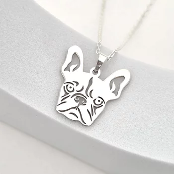 Francia Bulldog Medál Nyaklánc – 18 mm – Forzatina Lánc – 925 Sterling Ezüst