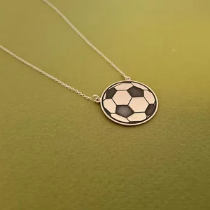 Futball Labda Nyaklánc - 925 Sterling Ezüst - Körkapocs