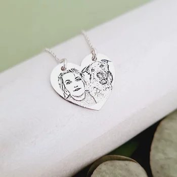 Gravírozott Fénykép Nyaklánc - Kedvenceim - 925 Sterling Ezüst