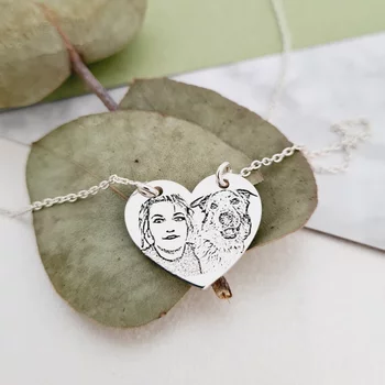 Gravírozott Fénykép Nyaklánc - Kedvenceim - 925 Sterling Ezüst