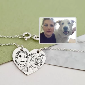 Gravírozott Fénykép Nyaklánc - Kedvenceim - 925 Sterling Ezüst