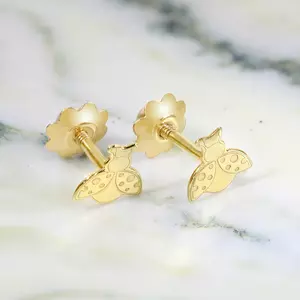 14K Baba Katicabogár Fülbevaló