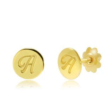 14K Baba Érme Fülbevaló Monogrammal