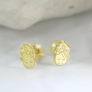 14K Baba Egyszarvú Fülbevaló