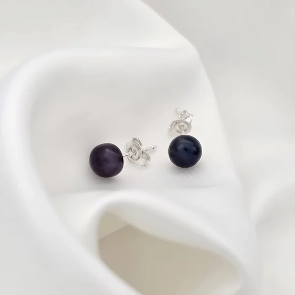 Gyöngy Fülbevaló – Fekete Misztikum Cseppjei – 925 Sterling Ezüstből