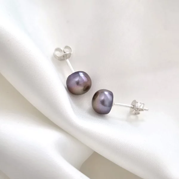 Gyöngy Fülbevaló – Lila Álmodozás Cseppjei – 925 Sterling Ezüstbő