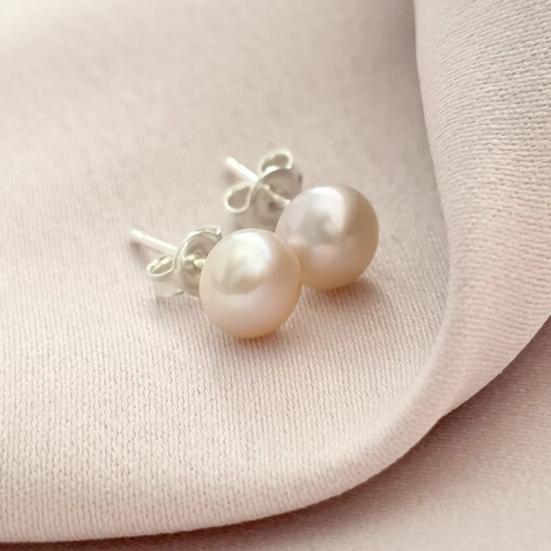 Gyöngy Fülbevaló – Rózsaszín Szelídség Cseppjei – 925 Sterling Ezüstből