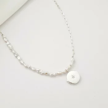 Gyöngy Nyaklánc - Örök Csillag - Keshi Gyöngy és Medál - 925 Sterling Ezüst lánc -