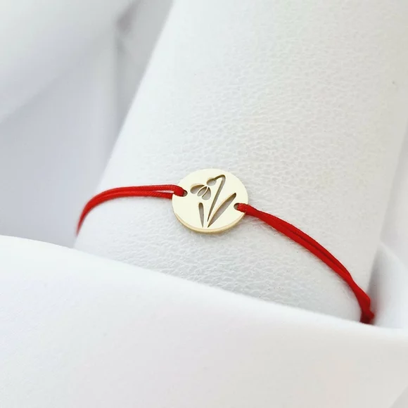 Hóvirág Karkötő - 18K Sárga Aranyozott 925 Sterling Ezüst - Állítható Zsinór