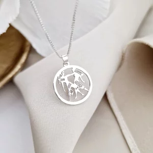 Ikrek Csillagjegy Nyaklánc - 925 Sterling Ezüst - Körkapocs