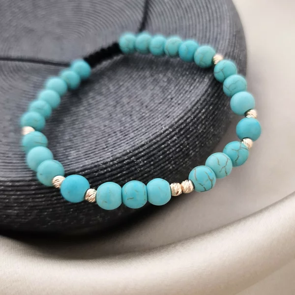 Egyensúly Karkötő Türkíz kővel és 14K arany golyókkal