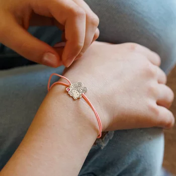 Ezüst Hello Kitty Karkötő Swarovski kristállyal és állítható zsinórral