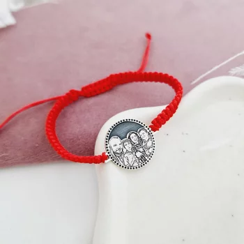 Karkötő Gravírozott Fénykép - Nefelejcs Virága - 925 Sterling Ezüst - Dombormű Gravírozás - Állítható Makramé Zsinór