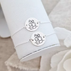 Karkötő Szett - Barátnők/Testvérek - 925 Sterling Ezüst Érmék és Lánc