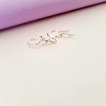 Ezüst Monogram Karika Fülbevaló
