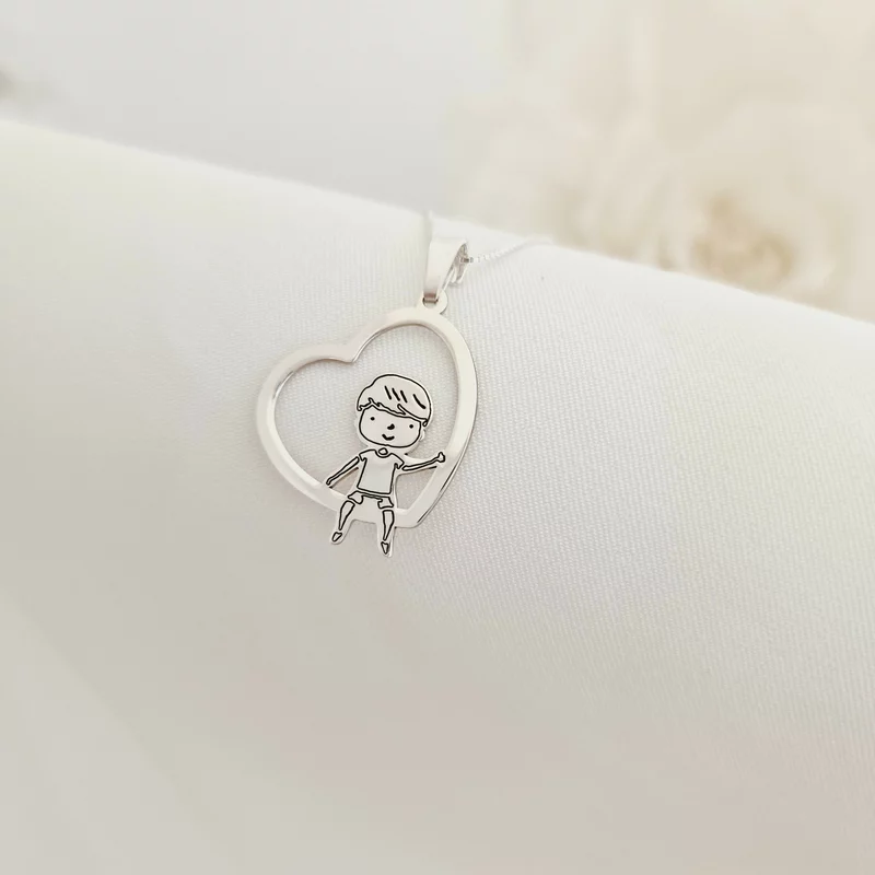 Kisfiú a Szív Hintáján - 925 Sterling Ezüst - Körkapocs