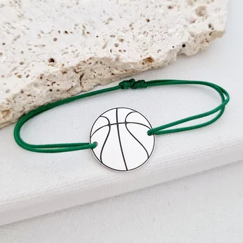 Kosárlabda Karkötő - 925 Sterling Ezüst - Állítható Zsinór